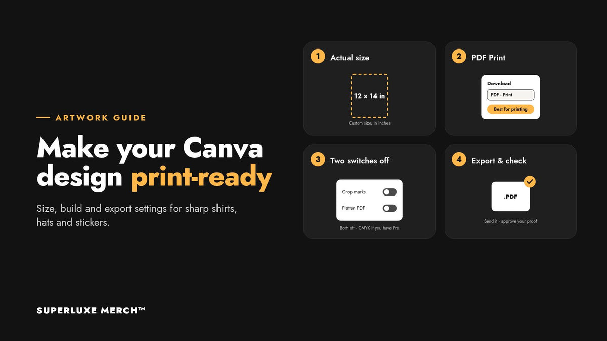 Make your Canva design print-ready: four steps from Superluxe Merch