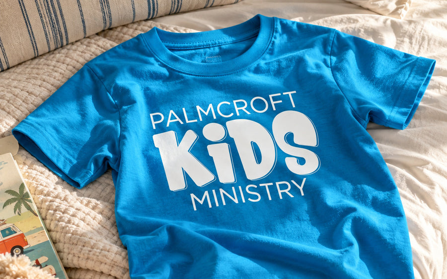 Custom kids ministry tee printed by Superluxe Merch