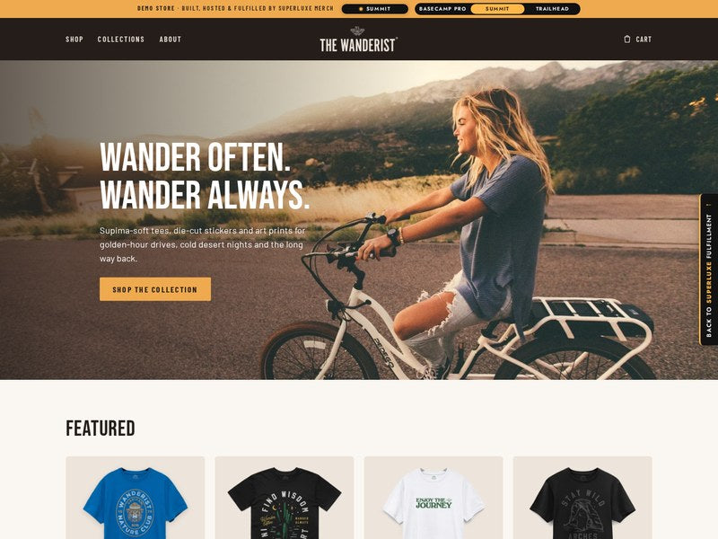 Sample Summit store: The Wanderist demo