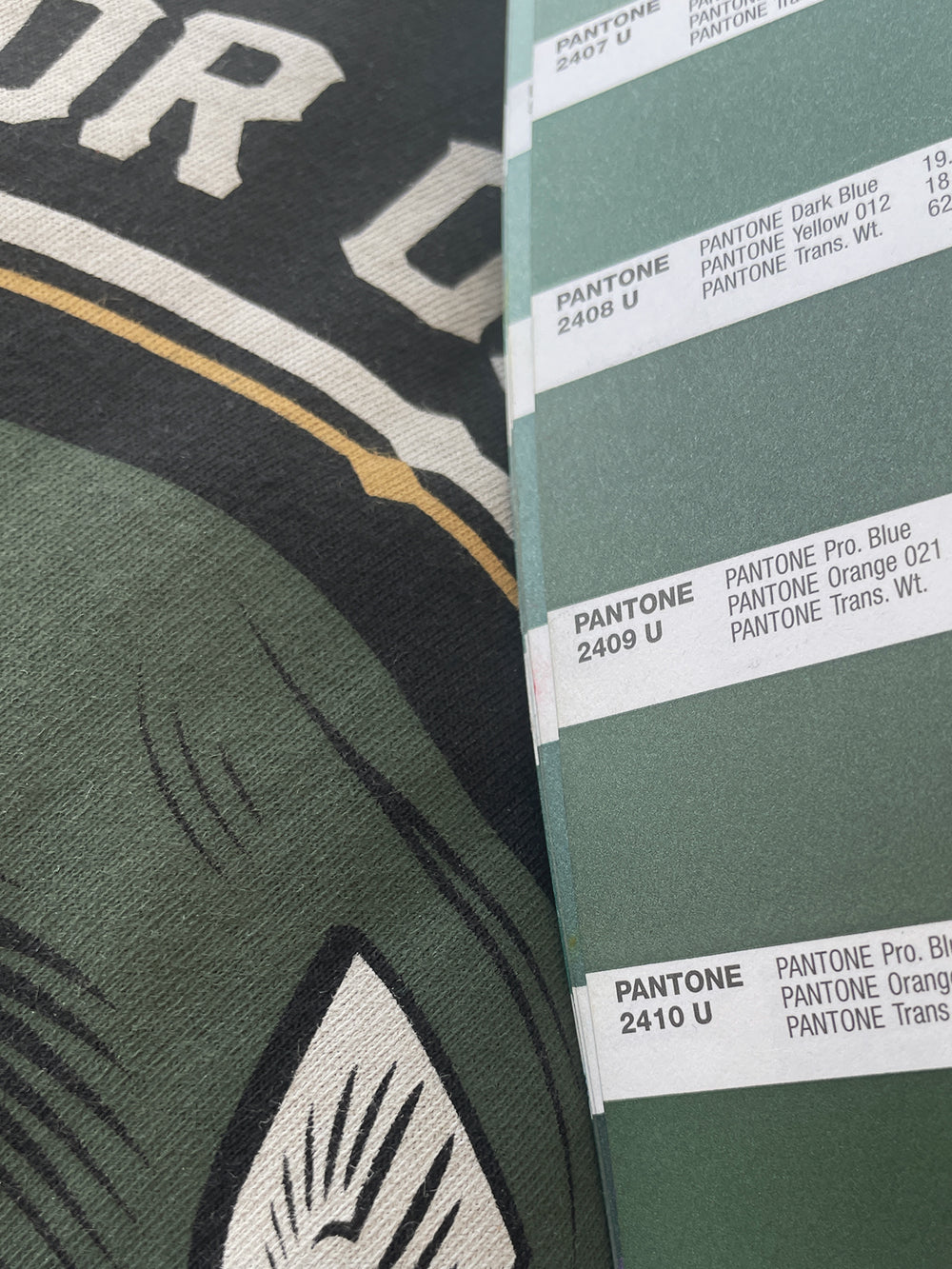 Pantone color swatches used for ink color matching