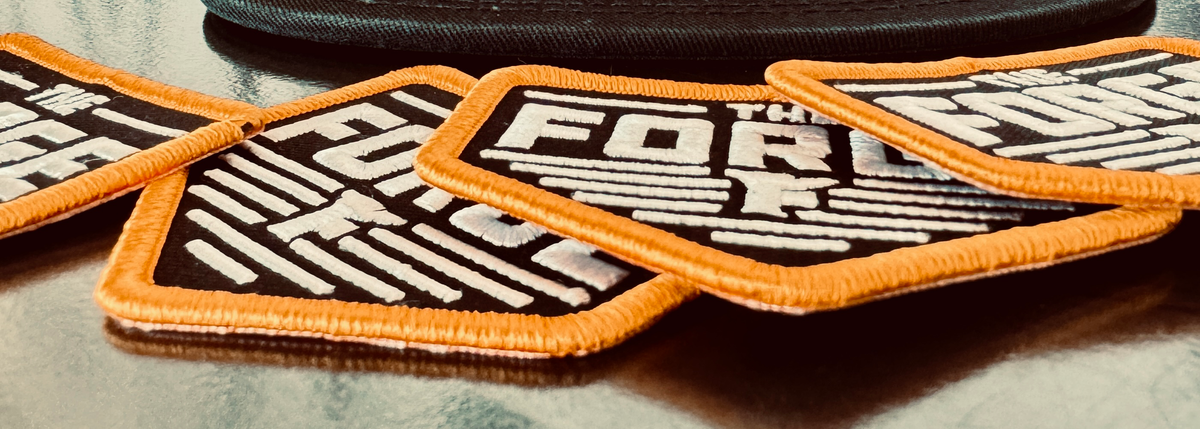 Custom embroidered patches with merrowed edges
