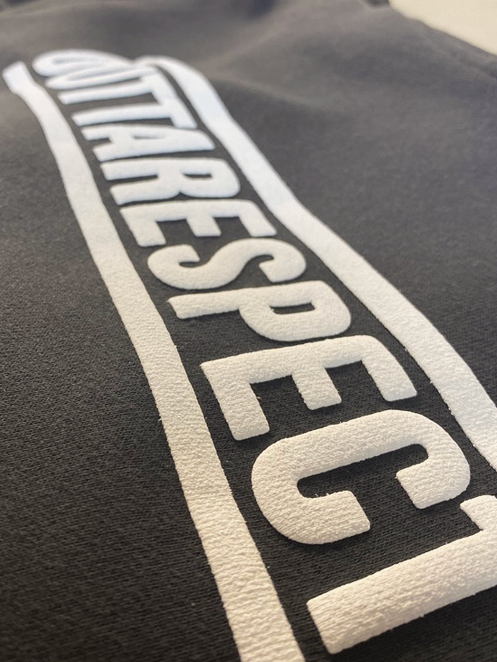 Close-up of a raised puff ink print