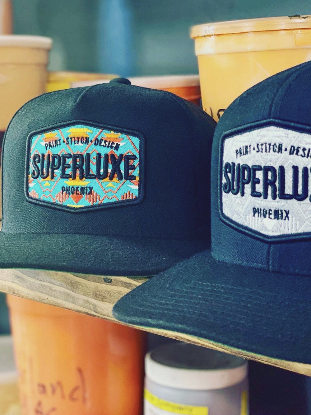 Detailed embroidered patch on a hat